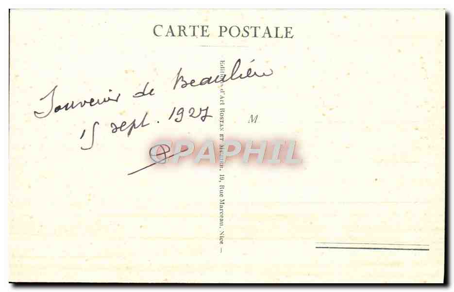 CPA Beaulieu Sur Mer Vue Generale Cap Ferrat Vue prise de la grande corniche — Rückseite