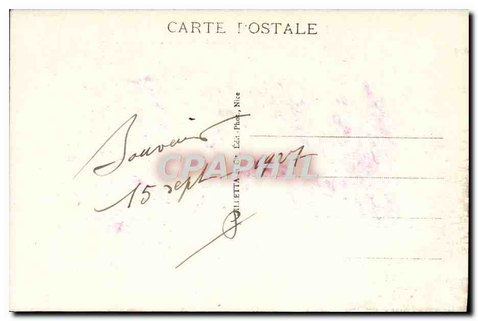 CPA Cote D'Azur A Vol D'Aeroplane De Cannes A Nice — Verso