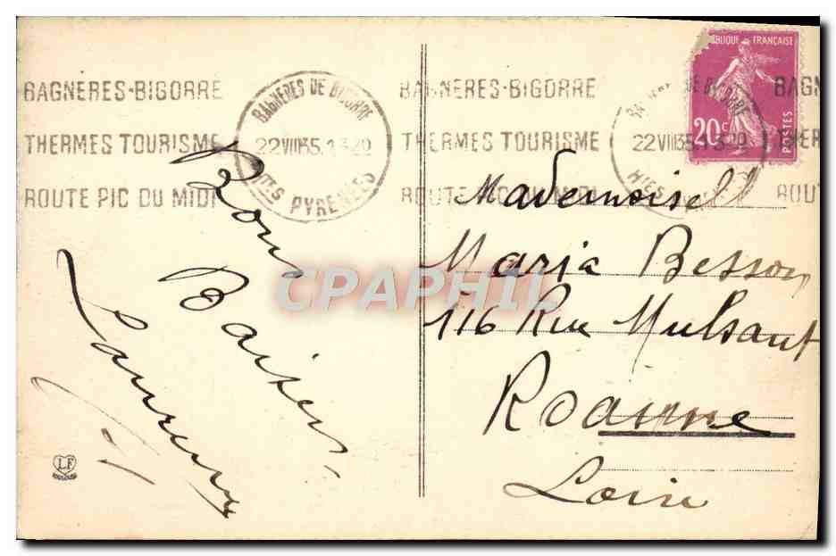 Bagnères-de-Bigorre - Le Casino — Les Hautes-Pyrénées — Rückseite