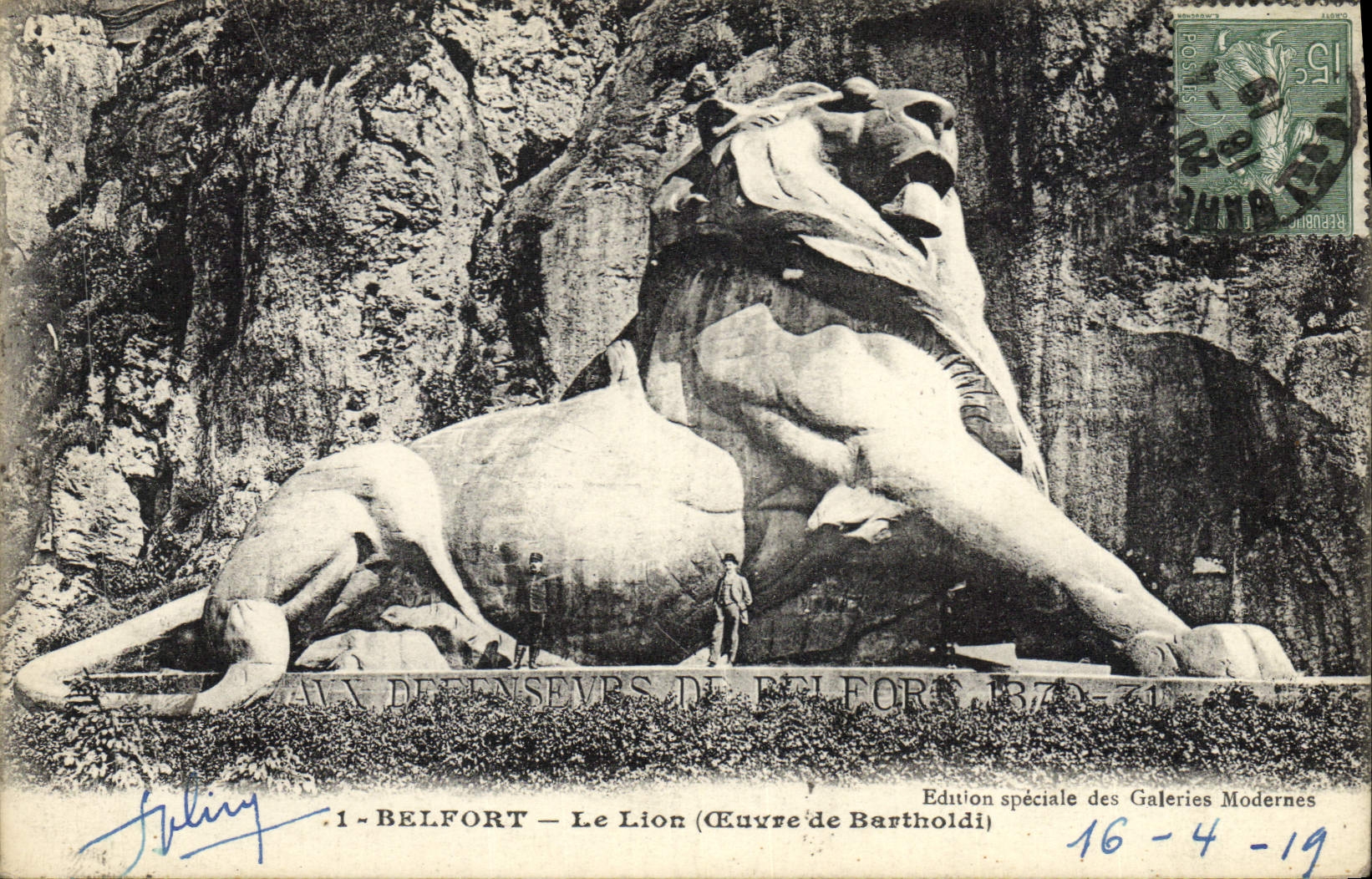 Belfort — Le Lion (Œuvre de Bartholdi) — Édition spéciale des Galeries Modernes