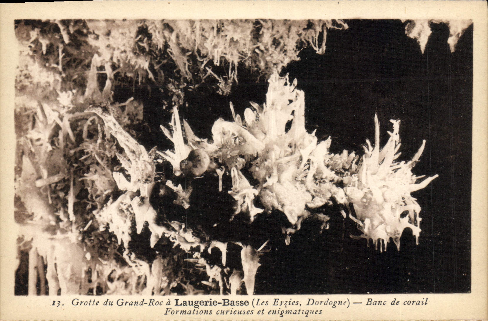 Höhle des Grand-Roc in Laugerie-Basse (Les Eyzies, Dordogne) — Korallenbank — Kuriose und rätselhafte Formationen
