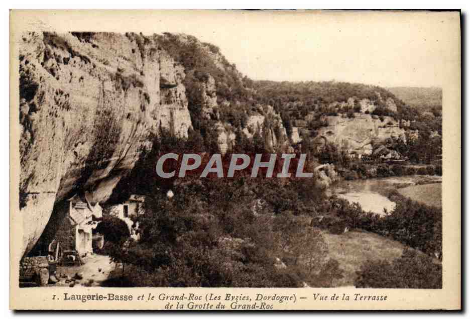 Laugerie-Basse and the Grand-Roc (Les Byzies, Dordogne) — View from the Terrace of the Grand-Roc Cave