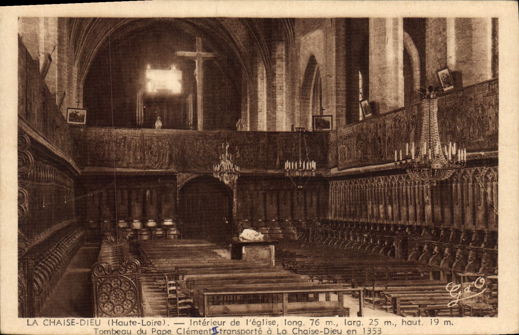 CPA La Chaise Dieu Interieur De I'Eglise Long Tombeau Du Pape Clement