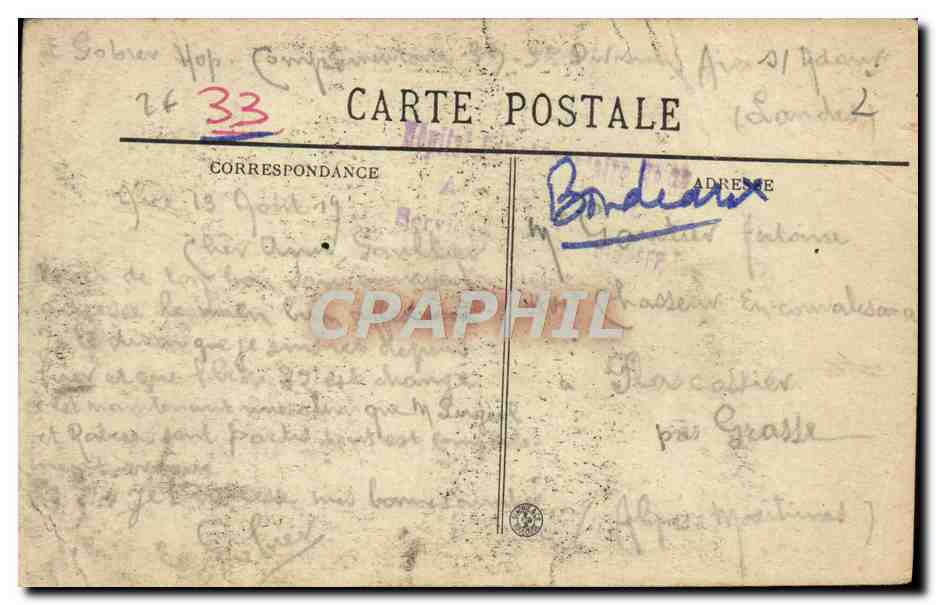 CPA Bordeaux Les Colonnes Rostrales — Verso