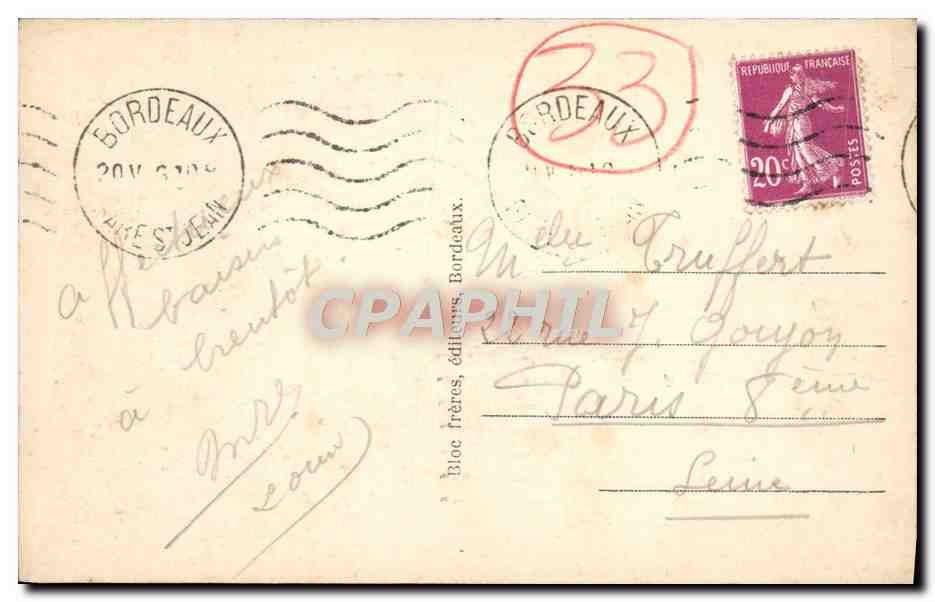 CPA Bordeaux La Cathedrale Et La Tour Pey Berland — Verso