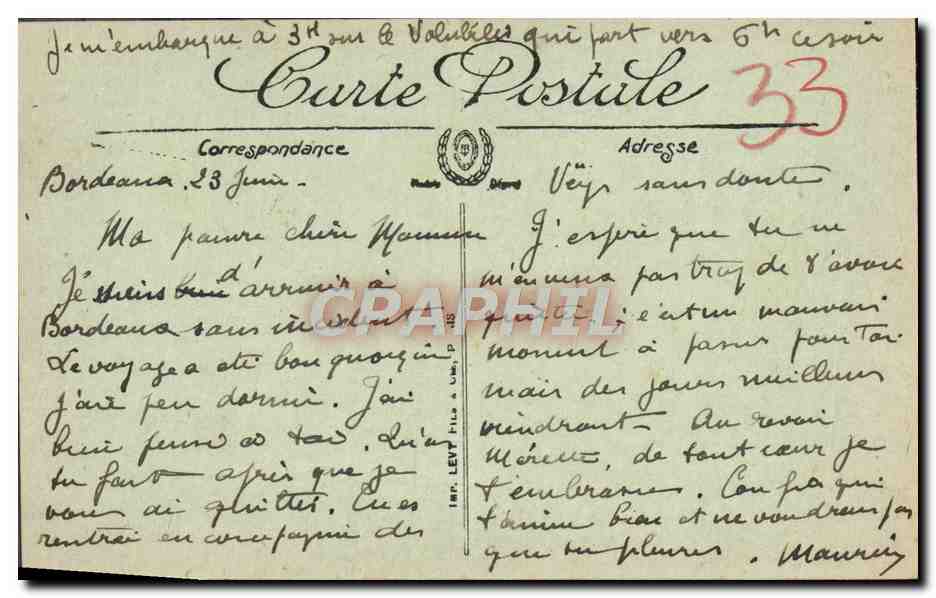 CPA Bordeaux La Cathedrale — Verso