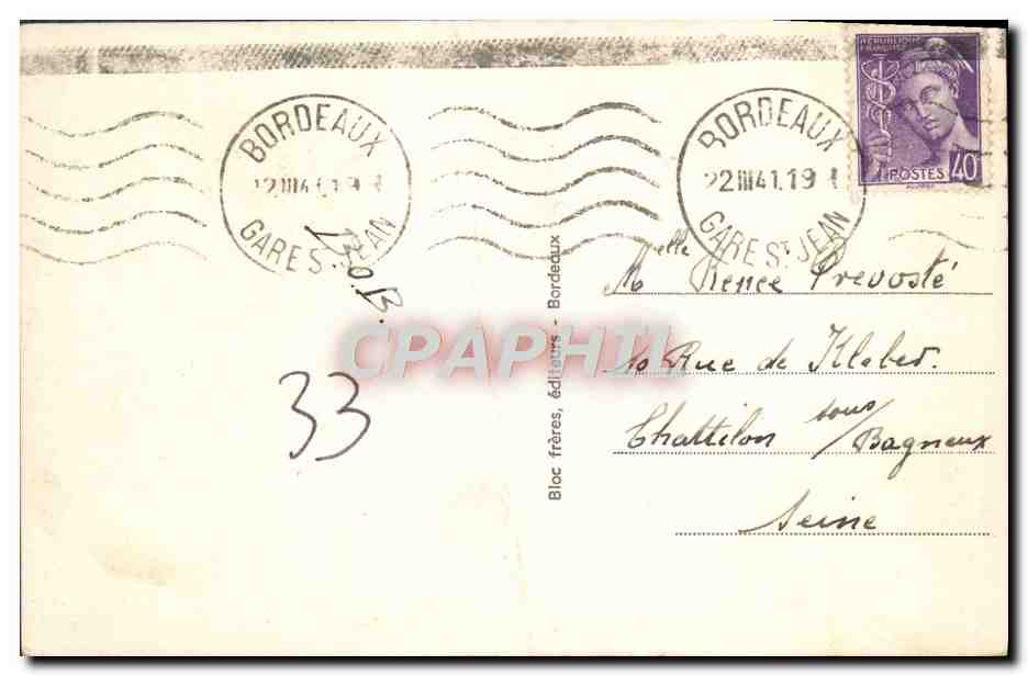 Bordeaux — Le Pont sur la Garonne — TITO — Verso
