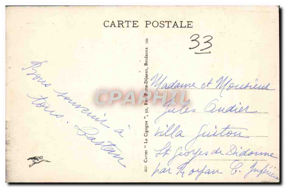 CPA Bordeaux La Cathedrale Et La Tour Pey Berland — Verso