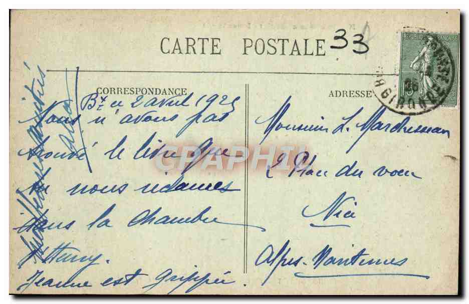 CPA Bordeaux Eglise Ste Croix — Verso