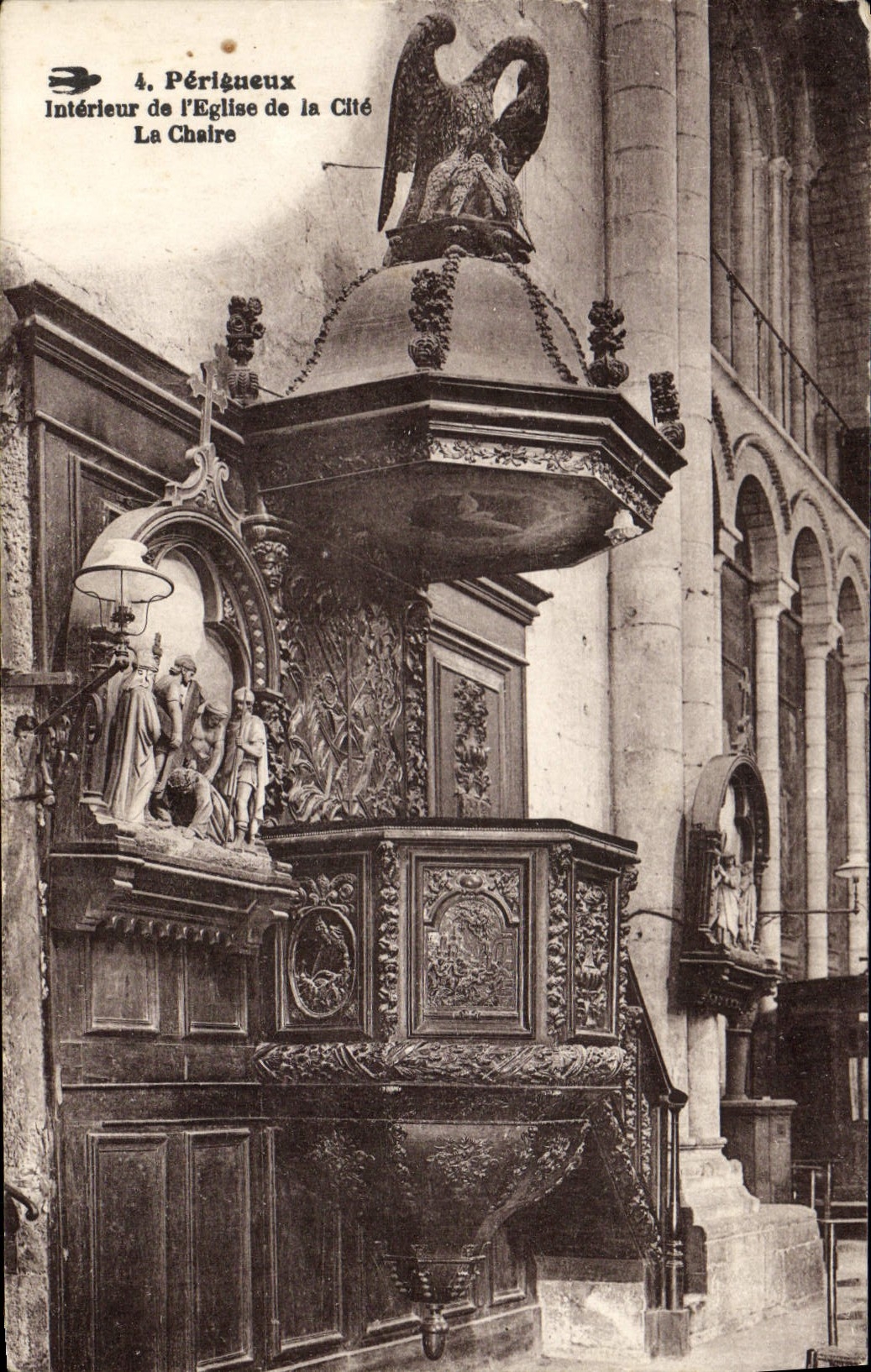 Périgueux — Intérieur de l'Église de la Cité, La Chaire — Éditeur non identifié, n° de série 4