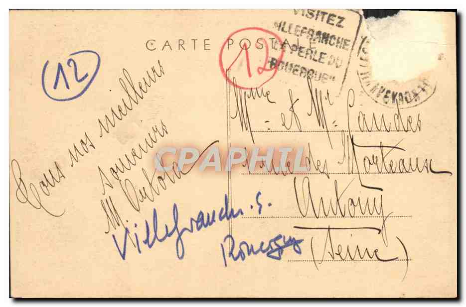 Villefranche-de-Rouergue (Aveyron) — Le Pont de Vezies — éditeur non identifié — Verso