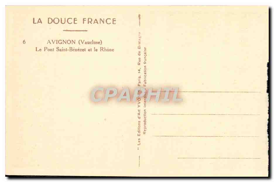 CPA Avignon Le pont Saint Benezet et le Rhone — Reverso