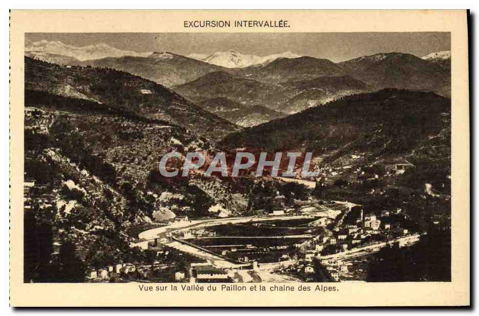 CPA Excursion Intervallee Vue sur la vallee du Paillon et la chaine des Alpes 