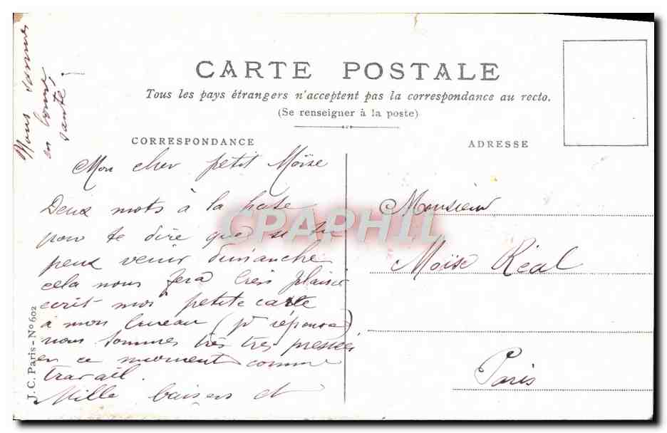 CPA Fantaisie Fleurs  — Back