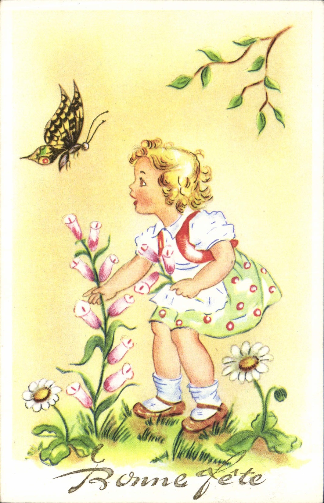 CPA Fantaisie Enfant Papillon 
