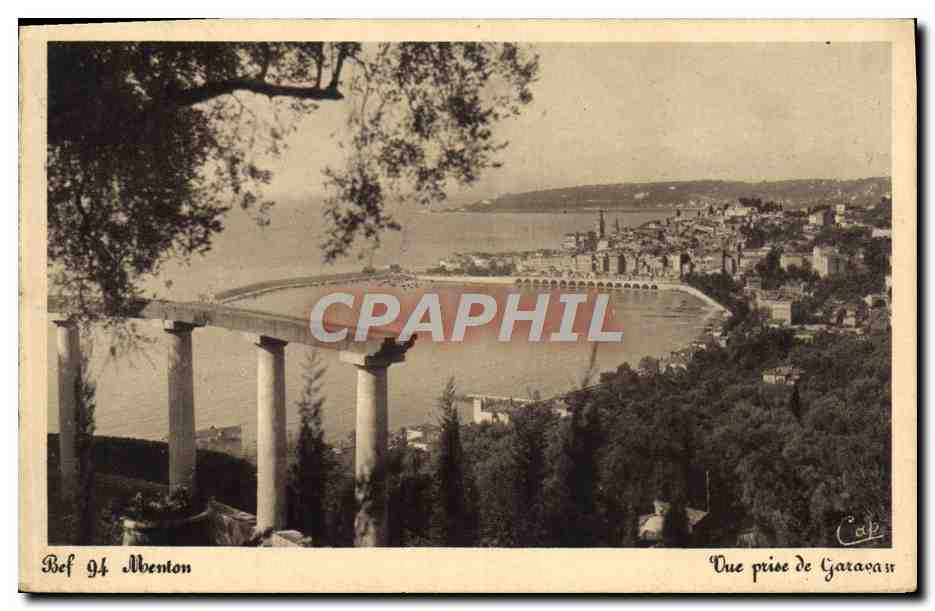 CPA Menton Vue Prise de Garavan