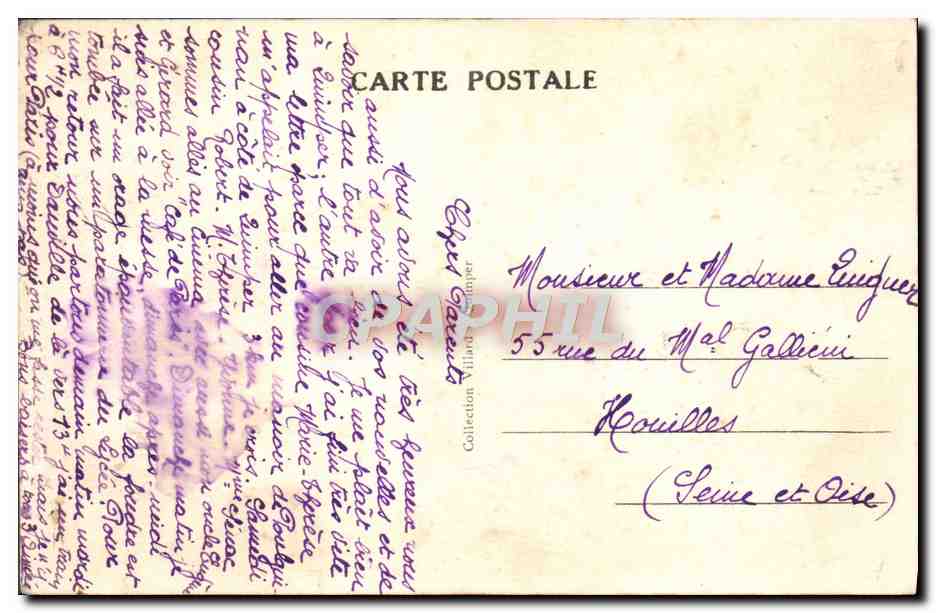 CPA Quimper Locmaria Vue du Mont Frugy — Rückseite