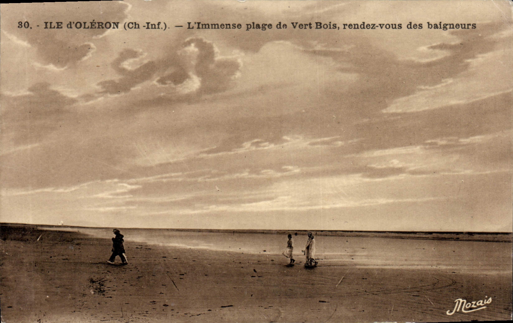 Ile d'Oléron (Ch-Inf.) — L'immense plage de Vert Bois, rendez-vous des baigneurs — Mozais