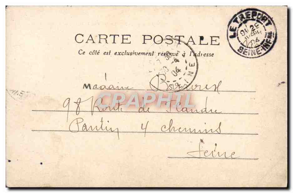 CPA Le Treport L'Escalier et la Falaise — Rückseite