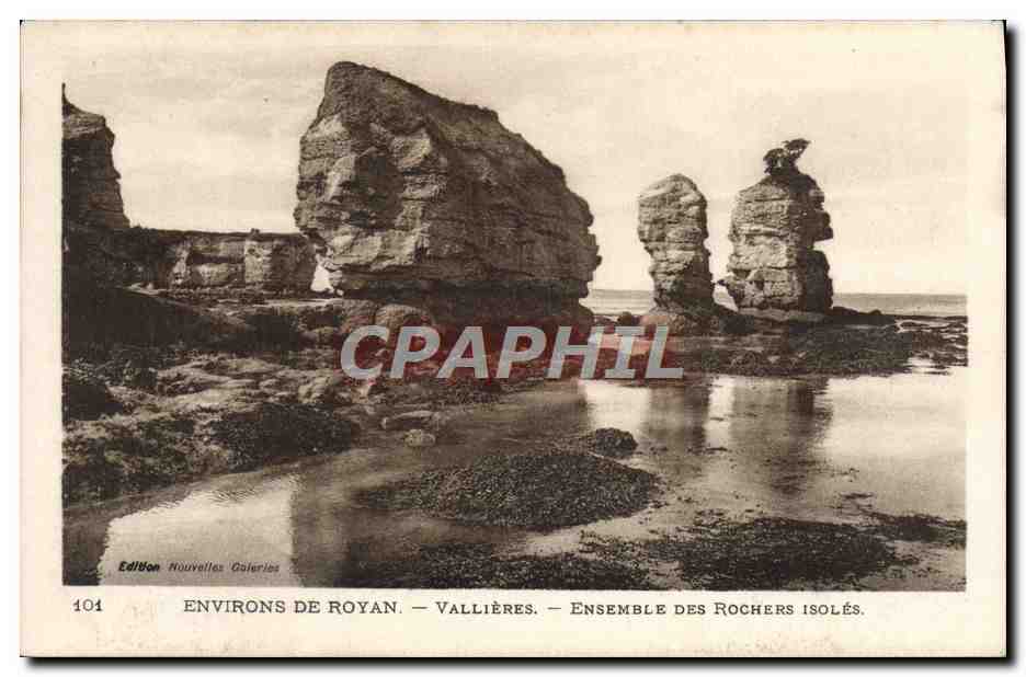Environ de Royan — Vallières — Ensemble des Rochers isolés — Édition Nouvelles Galeries, n° 401