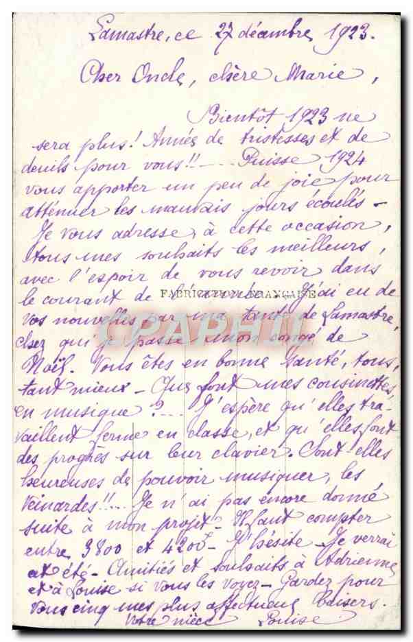 CPA Fantaisie Enfant Bonne Annee — Rückseite