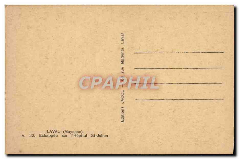 CPA Laval Echappee Sur L'Hopital St Julien — Rückseite