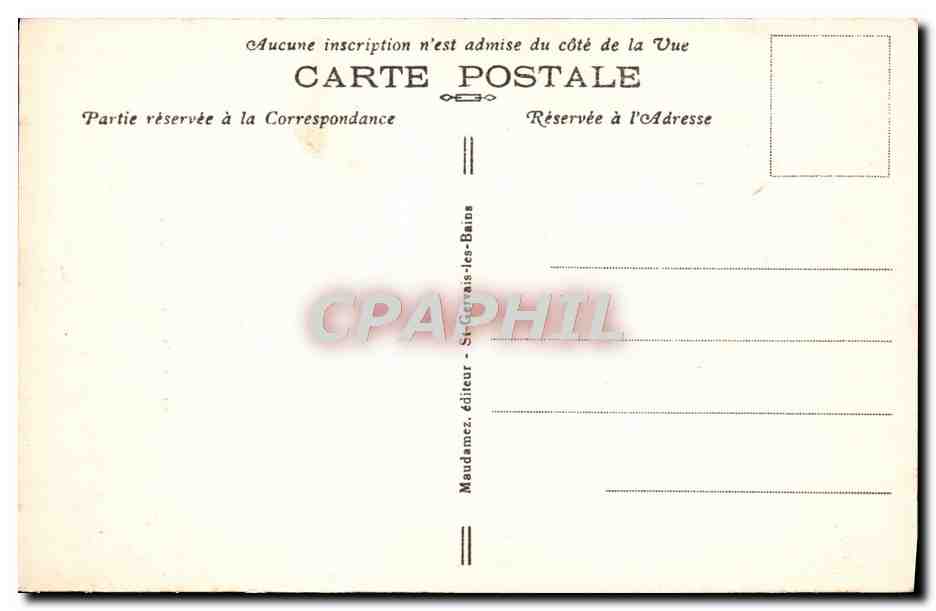 La Marmotte de Savoie — Série 93 — éditeur Meudamez, St-Germain-les-Bains — Verso