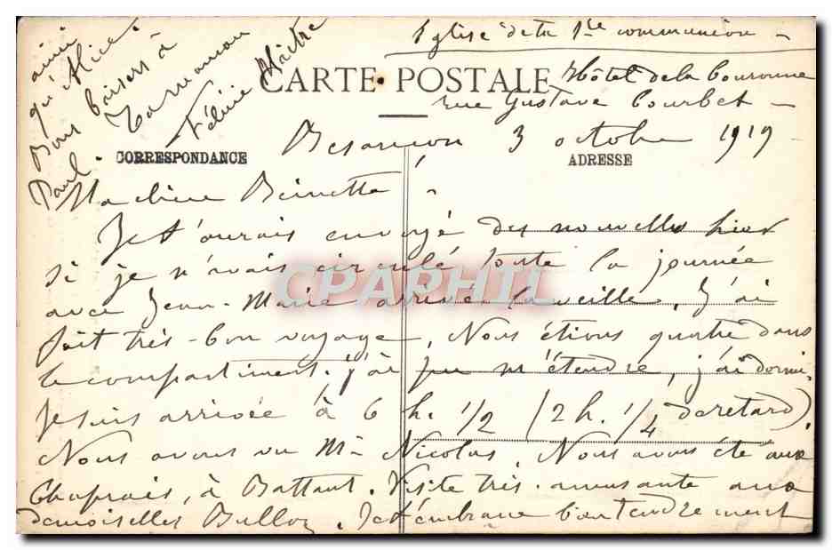 CPA Besancon Historique Eglise Notre Dame — Verso