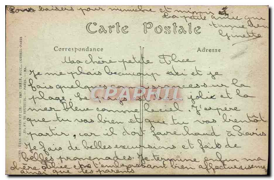 CPA Carantec Vue Sur La Greve Blanche et Perspective sur Saint Pol de Leon  — Rückseite