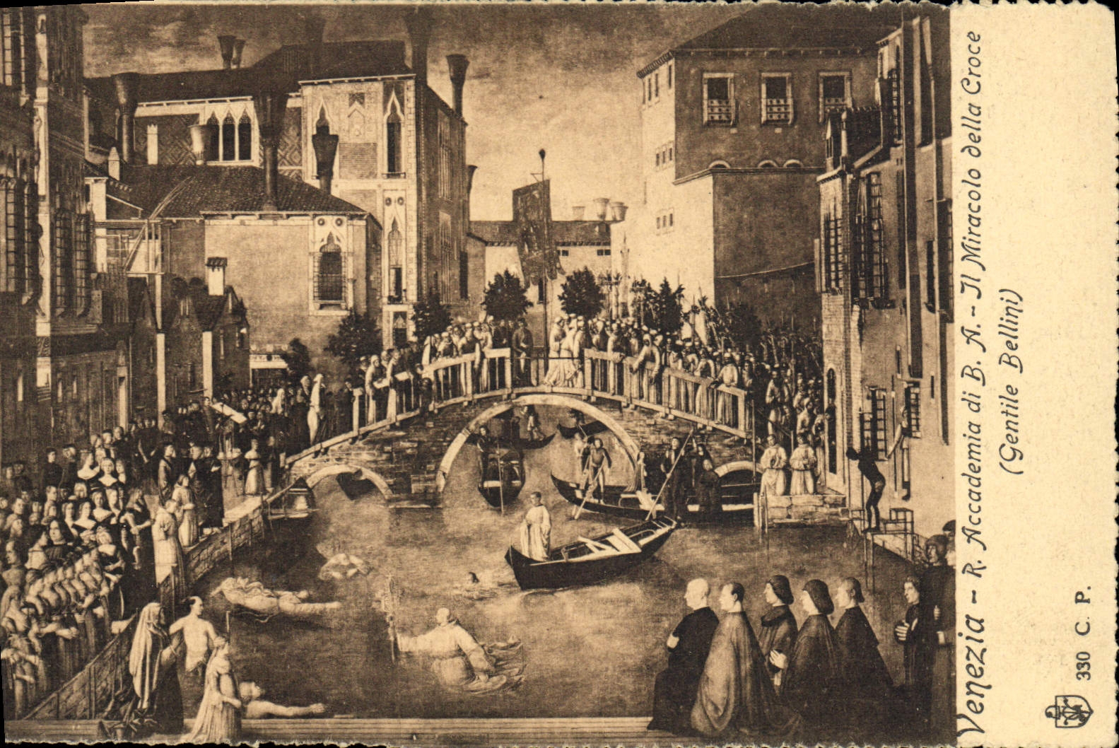 CPA Venezia R Accademia di B a Il miracolo della Croce 
