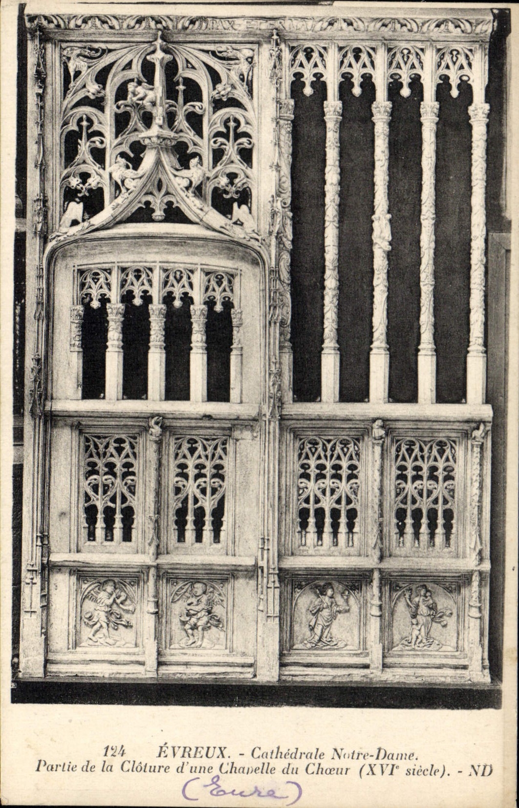 Évreux - Cathédrale Notre-Dame. Partie de la Clôture d'une Chapelle du Chœur (XVIe siècle) - ND