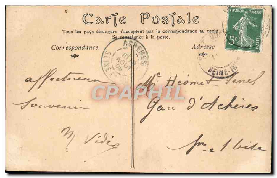 CPA Rouen Cimetiere monumental Militaria — Verso