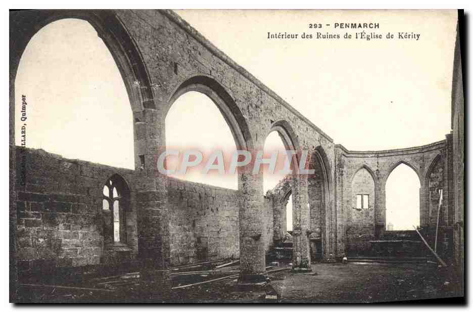 CPA Penmarch Interieur des Ruines de L'Eglise de Kerity