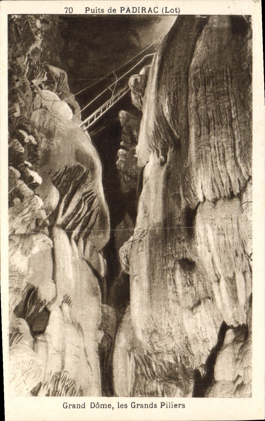 Padirac-Quelle (Lot) — Grand Dôme, die Großen Säulen — Phototypie-Héliotype