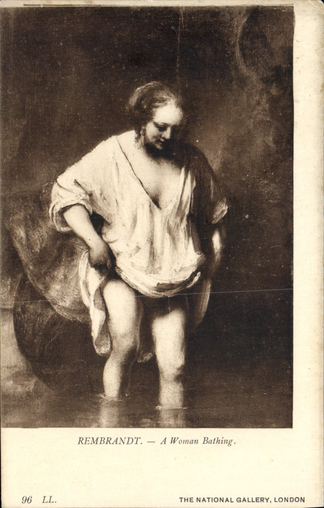 CPA Rembrandt A Woman Bathing The National Gallery London