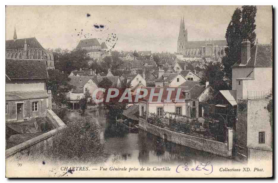 CPA Chartres Vue Generale Prise de la Courtille