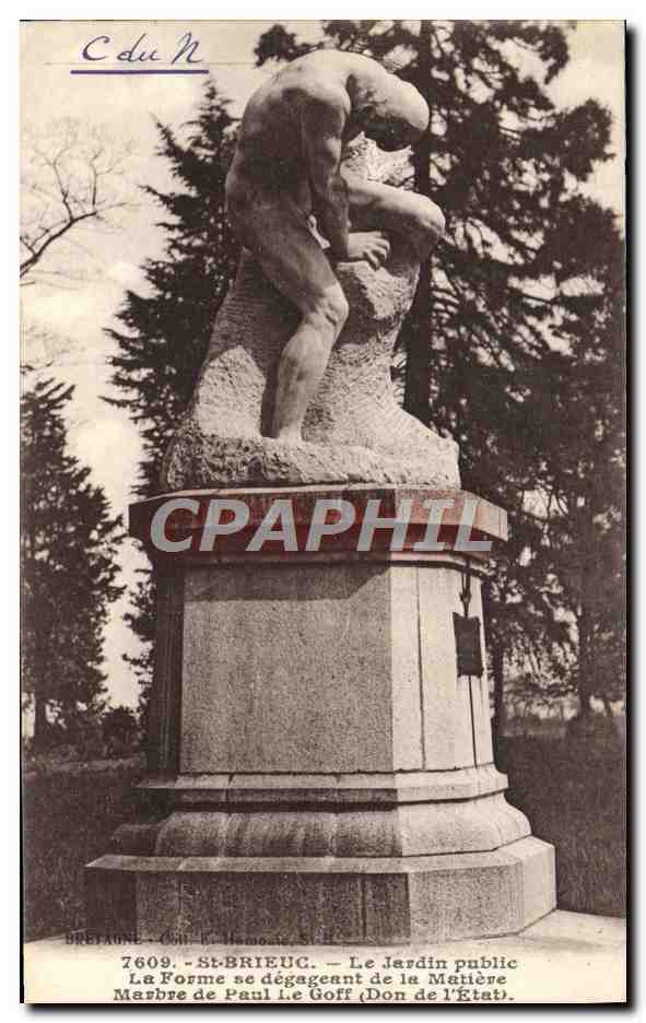 Le Jardin public — Statue 'La Forme se dégageant de la Matière' — Paul L. Goff (Don de l'État)