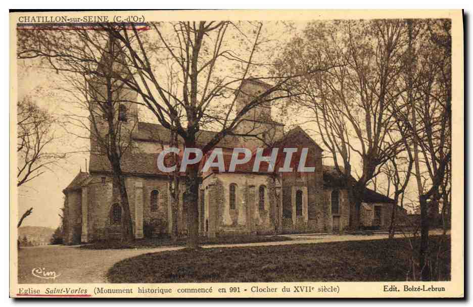 CPA Chatillon sur Seine Eglise Saint Vorles Clocher 