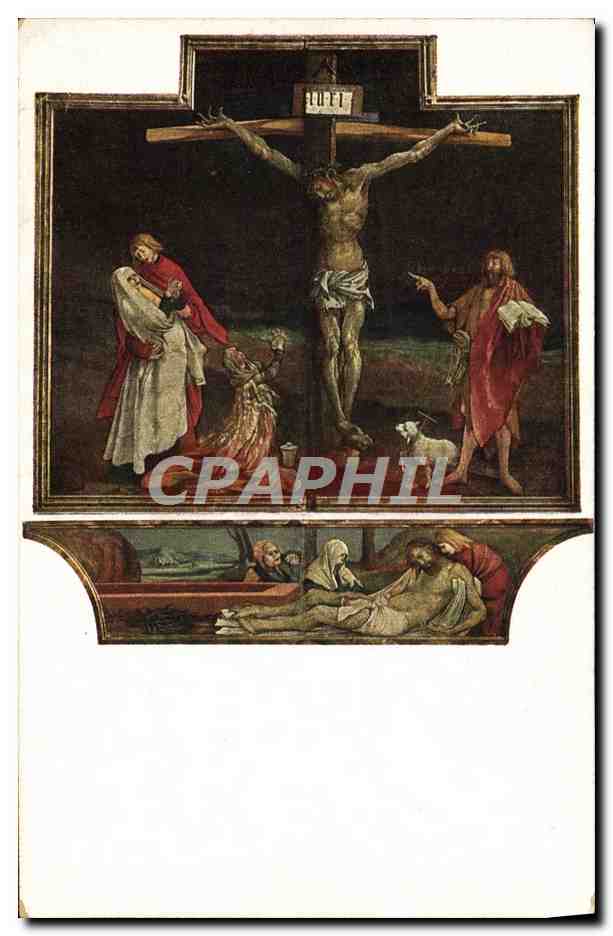 CPA Matthias Grunewald Inseheimer Altar Die Kreuzigung Die Predella