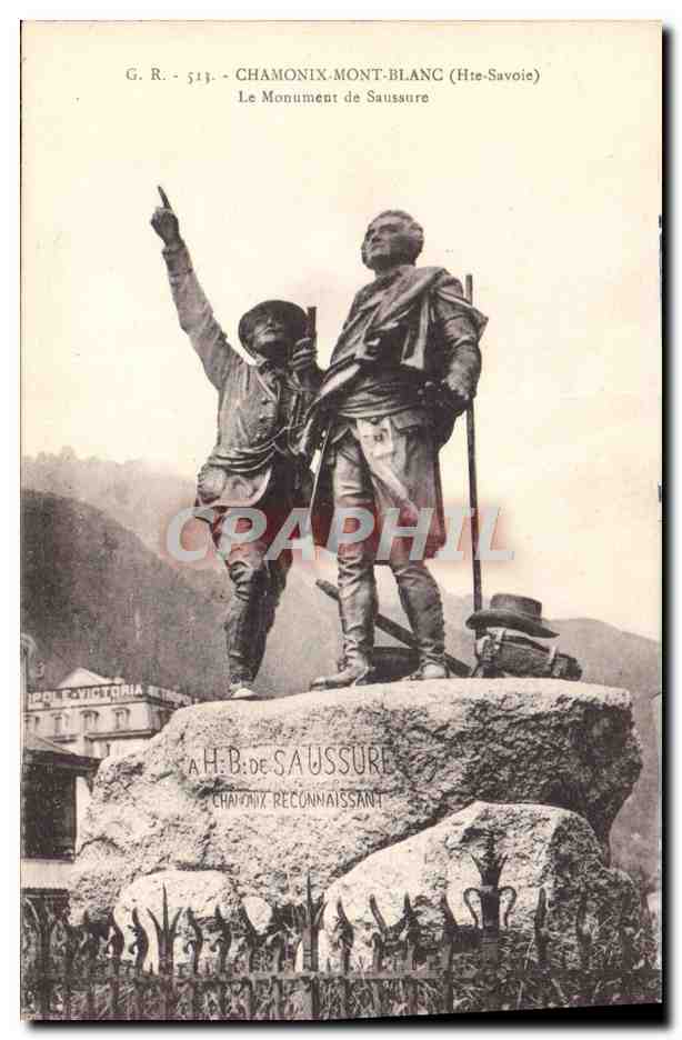 CPA Chamonix Mont Blanc Le Monument de Saussure