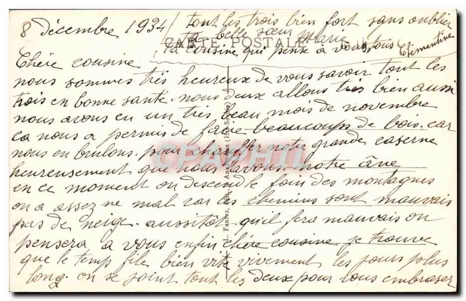 CPA Chamonix Mont Blanc Le Monument de Saussure — Verso