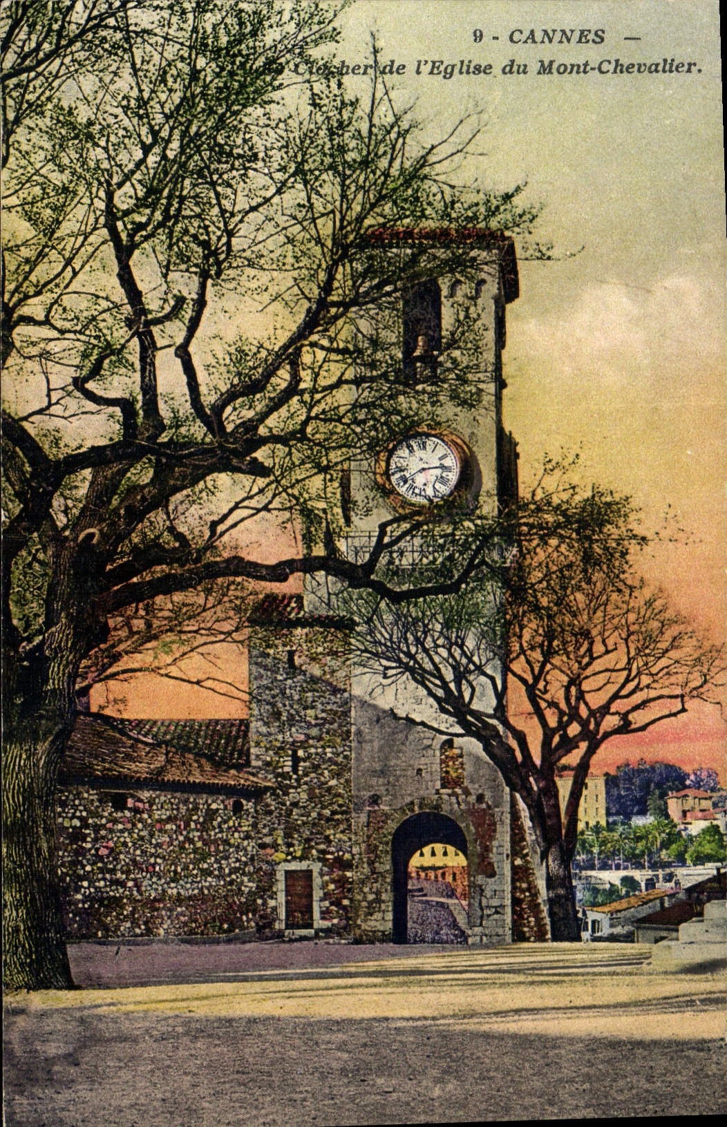 CPA Cannes Clocher de l'eglise du Mont Chevalier 