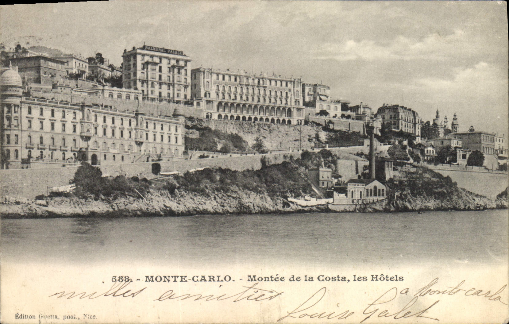Monte-Carlo - Montée de la Costa, les Hôtels - Édition Guetta, n°588