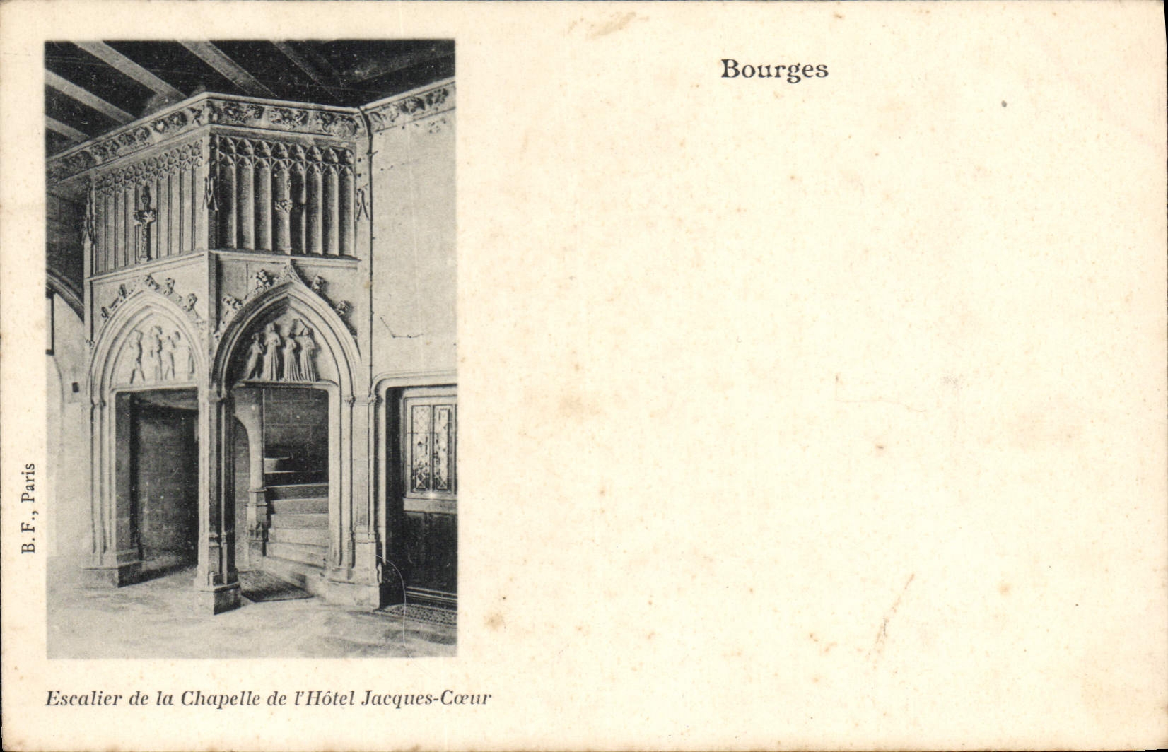 Bourges — Escalier de la chapelle de l'Hôtel Jacques-Cœur — B.F., Paris
