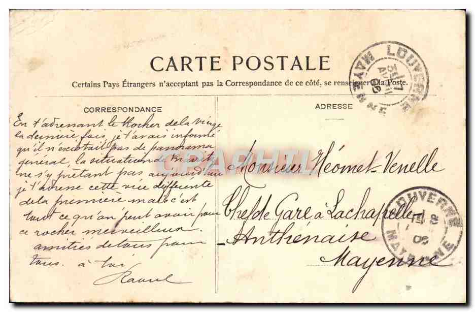 CPA Biarritz Le Rocher de la Vierge — Verso