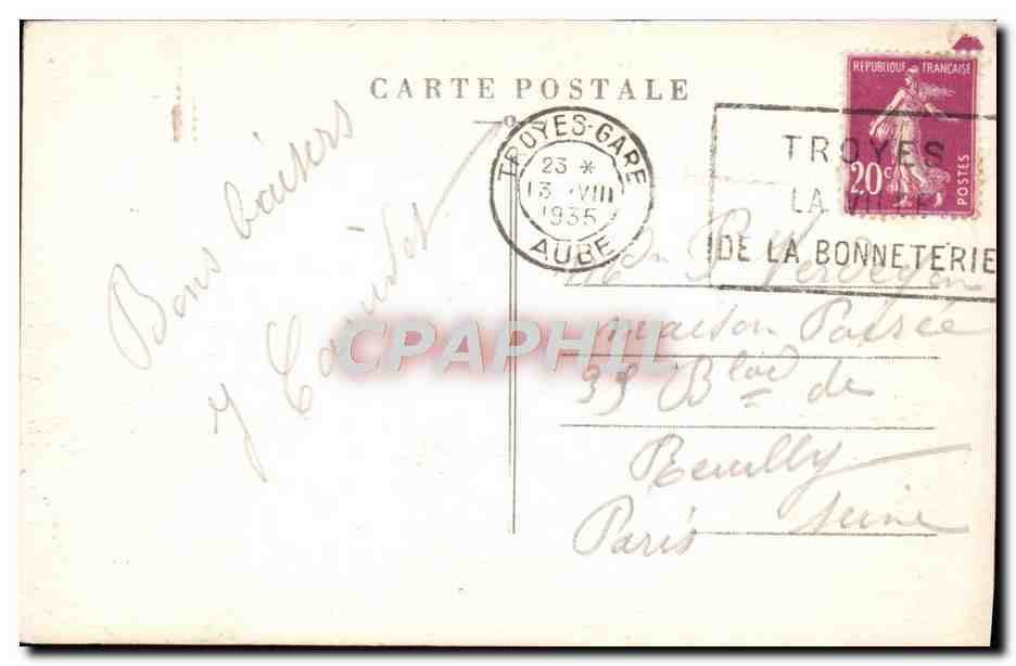 Troyes — La rue Mitantier et le Portail Nord de la Cathédrale — H.C. Troyes n°13 — Reverso
