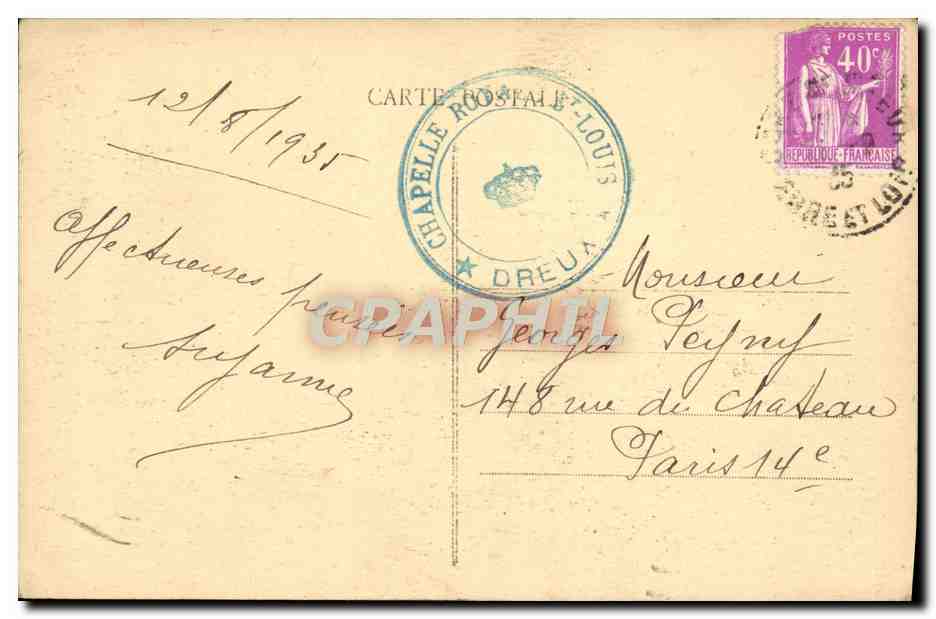 Dreux - Kapelle Saint-Louis — historisches Eure-et-Loir — Fotografie von Foucault, Nr. 86 — Rückseite