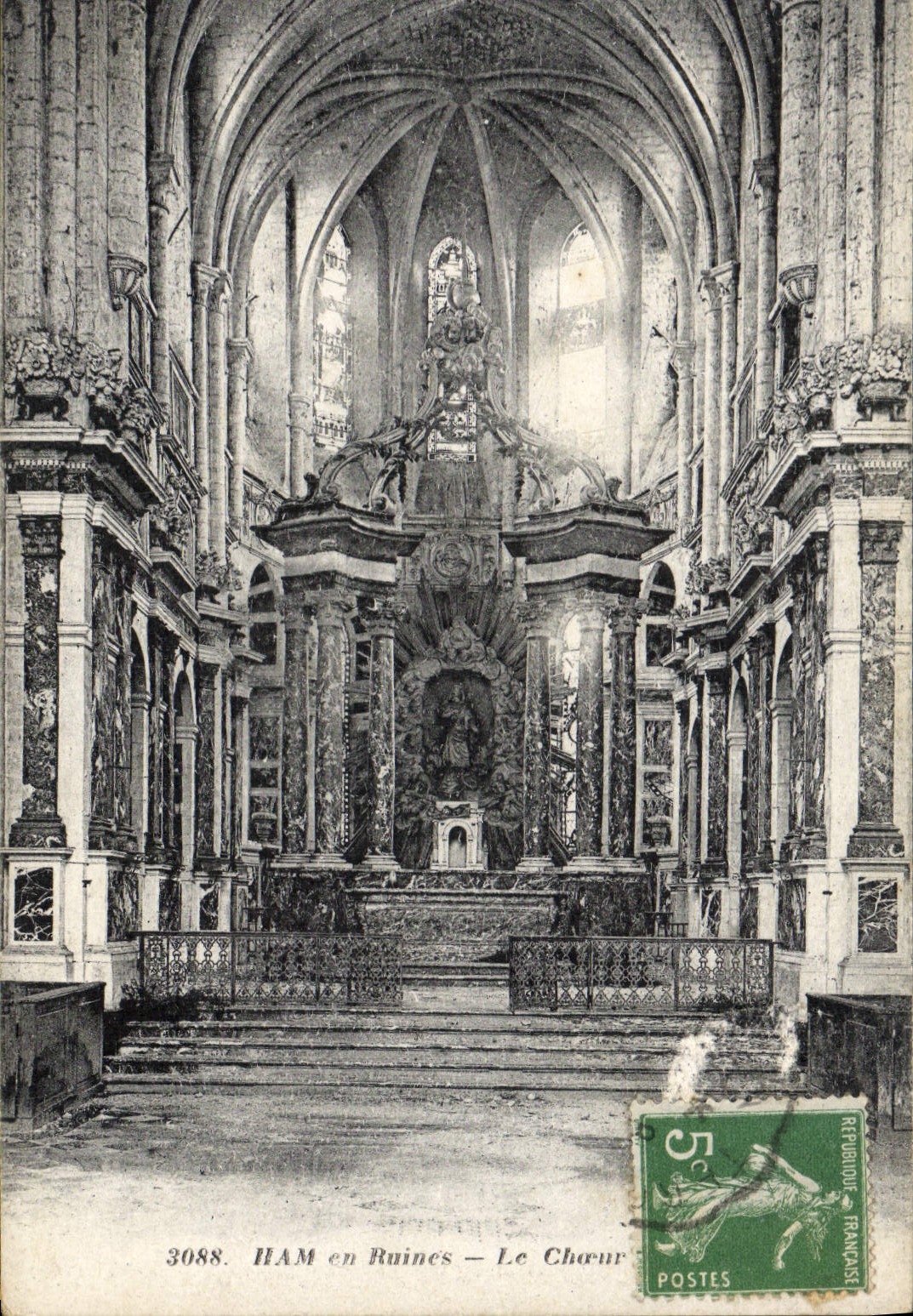 CPA Ham En Ruines Le Cheur Militaria