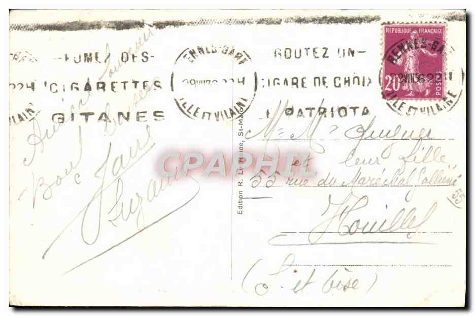 CPA Dinard Les Palmiers Au Fond St Servan — Verso