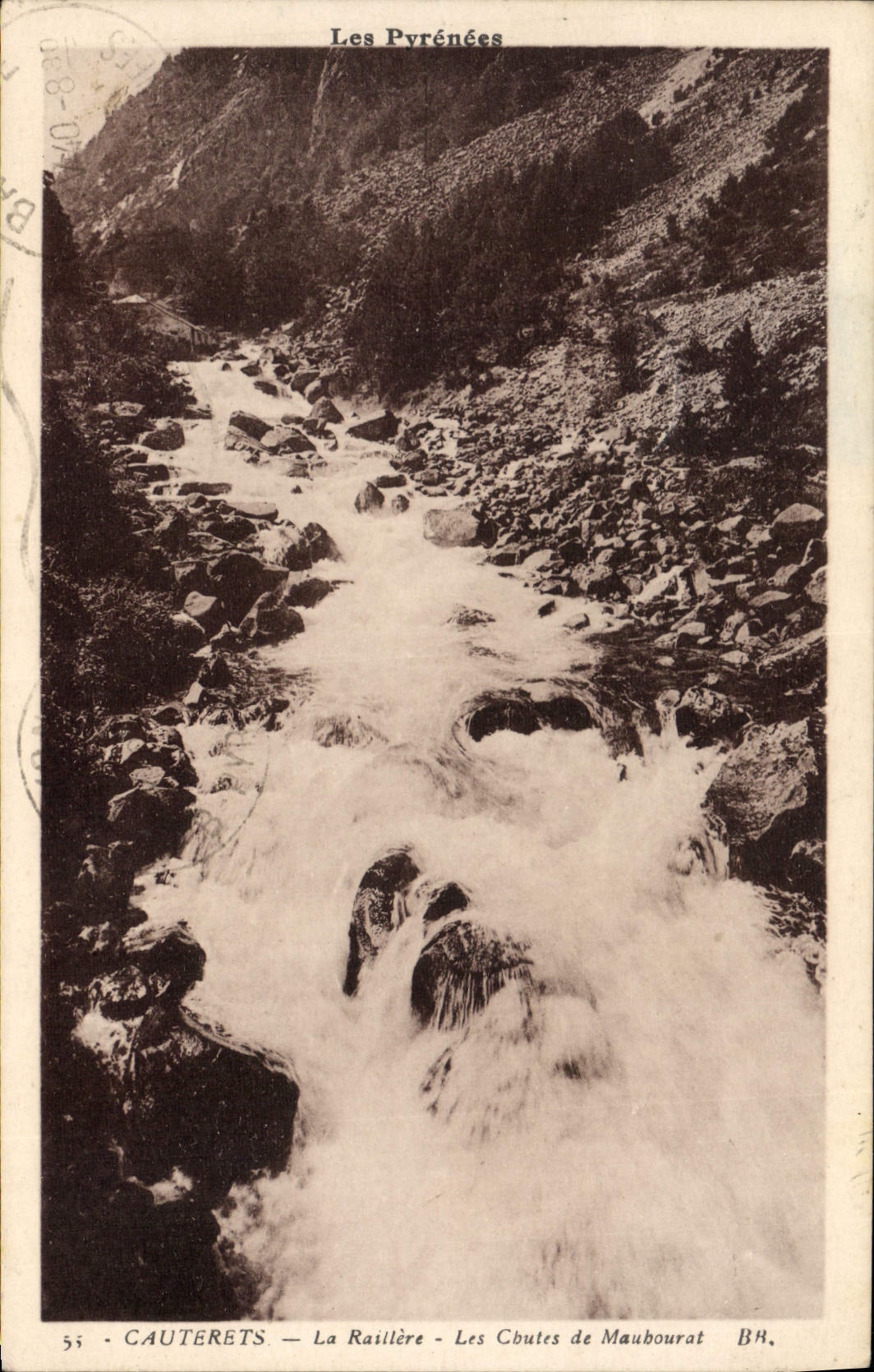 Les Pyrénées — Les Chutes de Maubourat — Cauterets — Bloc frères, Bordeaux, n°55